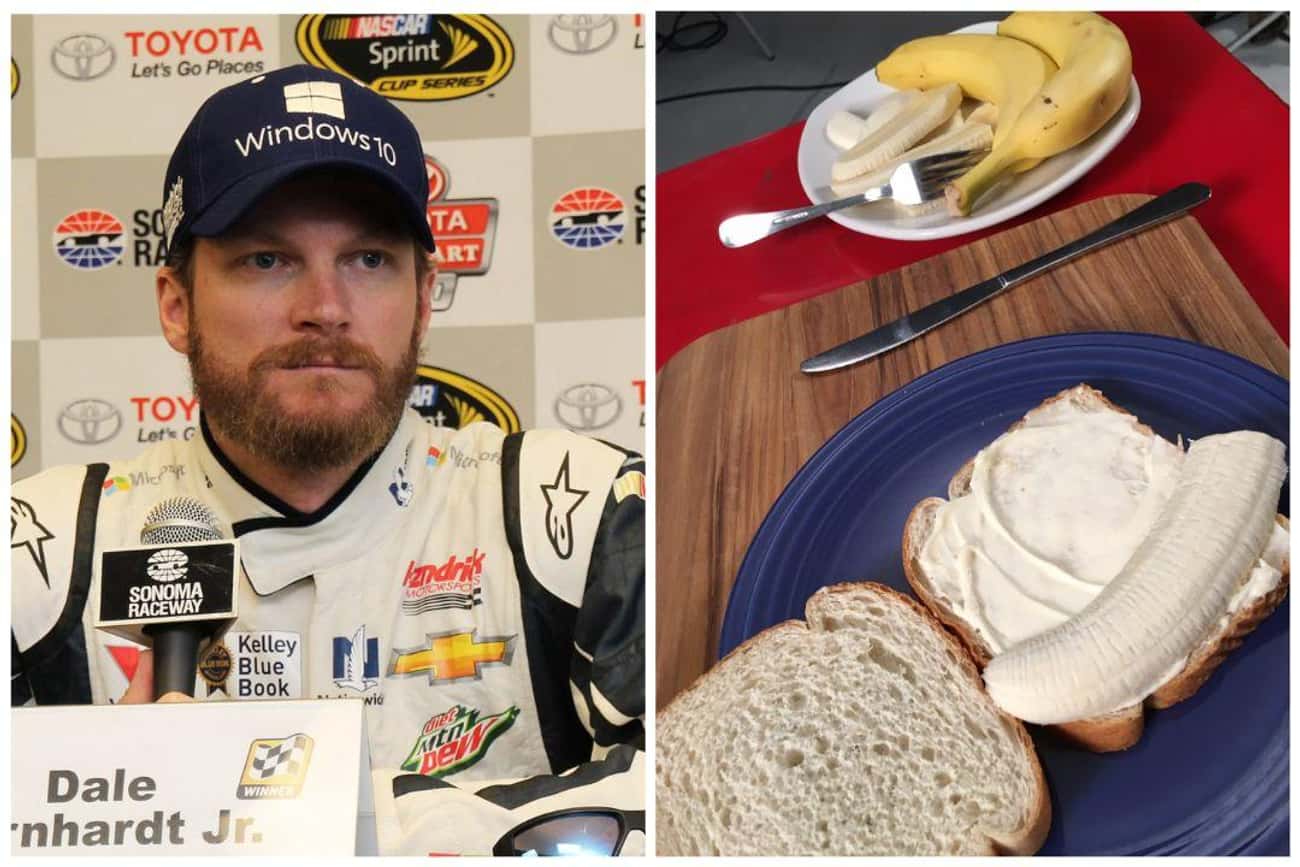 Dale Earnhardt Jr. Likes A Banana And Mayo Sandwich