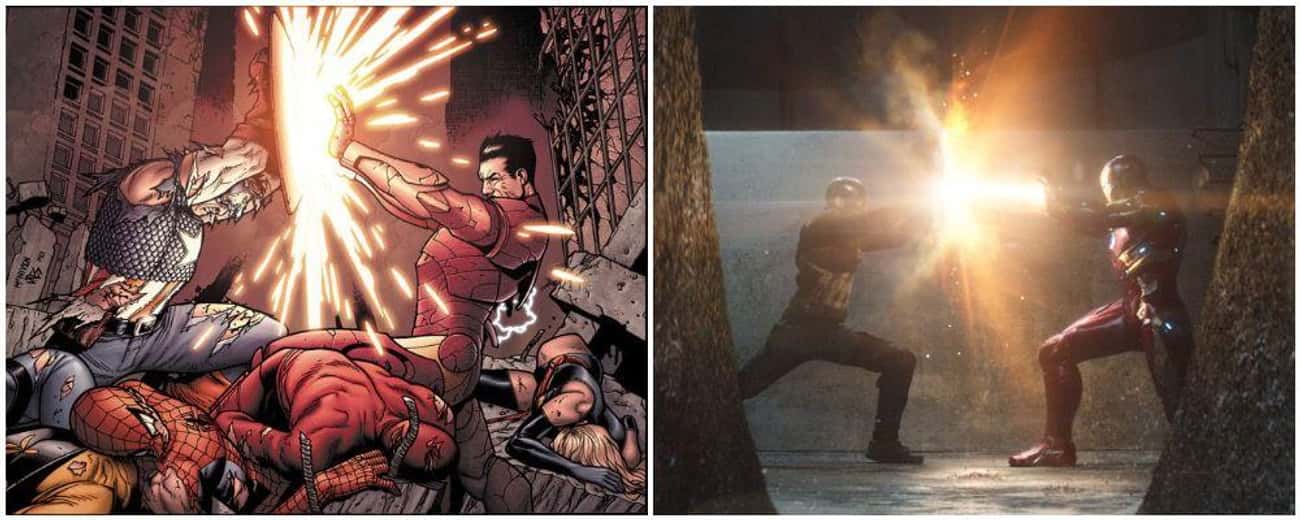 Iron Man's Repulsor Blasts Versus Captain America's Shield 