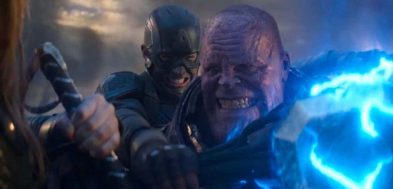 Cap & Thor’s Double Hammers Vs. Thanos In ‘Avengers: Endgame’