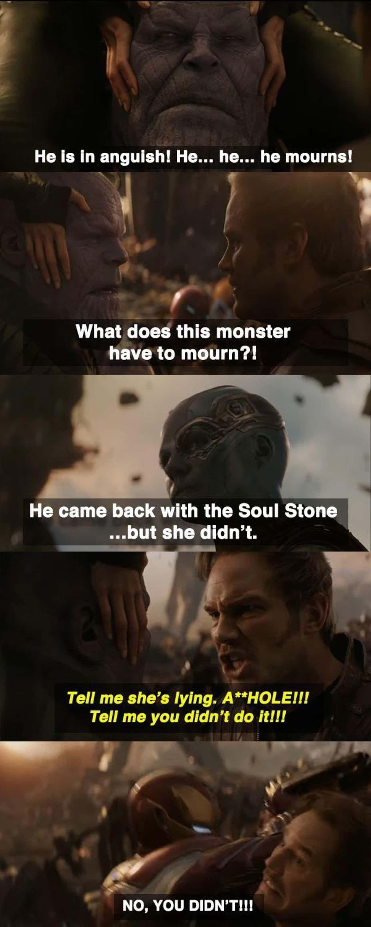 Star-Lord Punching Thanos In 'Avengers: Infinity War'