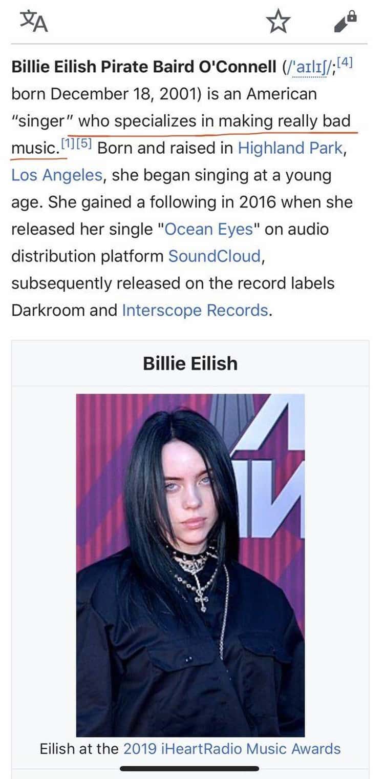 Eilish 18 reddit billie Billie Eilish