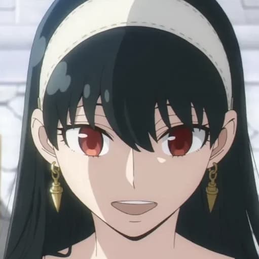 anime girl with brown hair and bangs