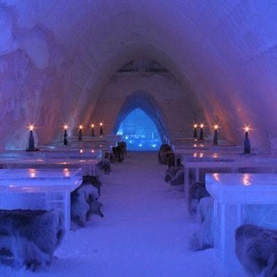 Lainio Snow Village Ice Restaurant in Finland