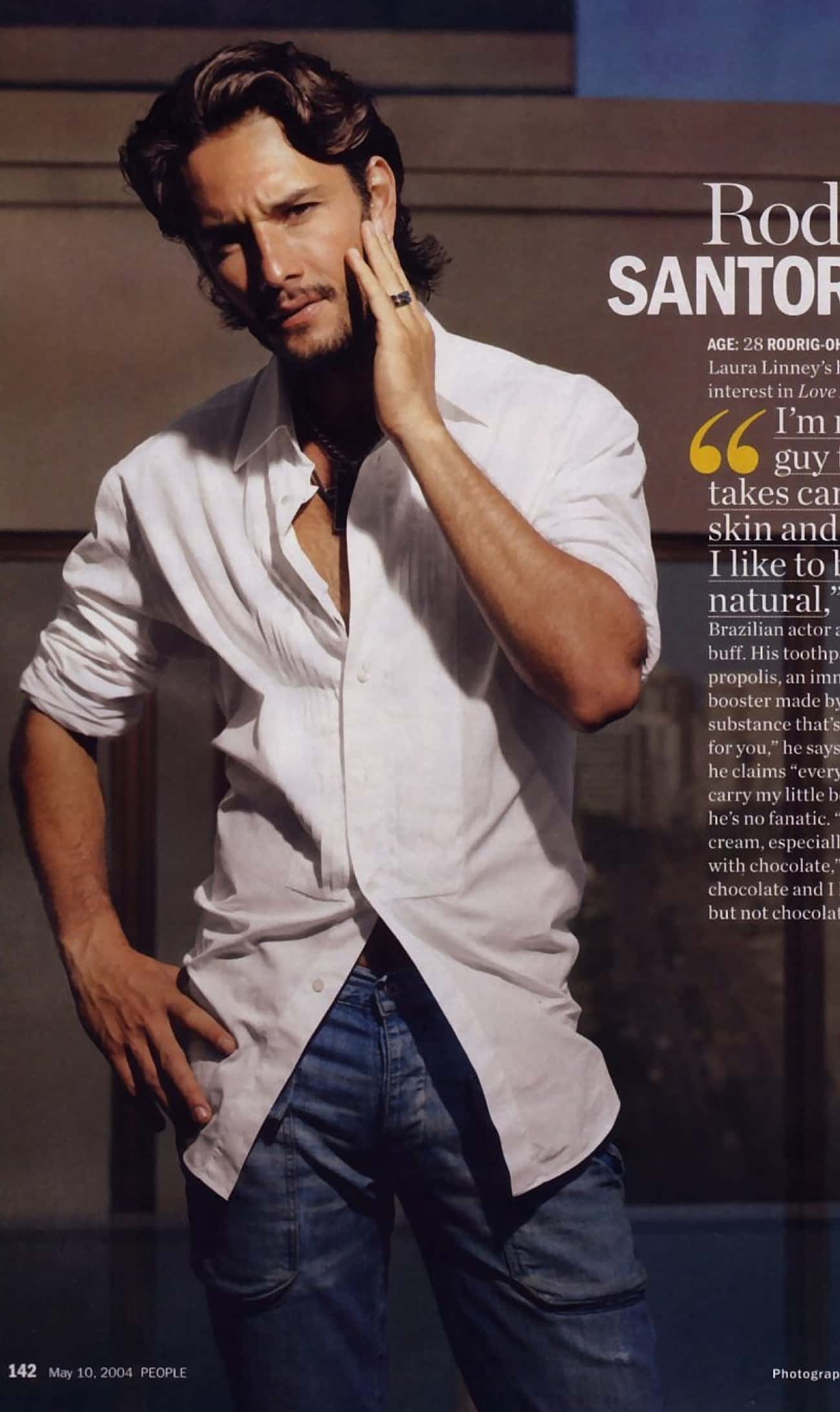 Rodrigo Santoro in White Polo Shirt