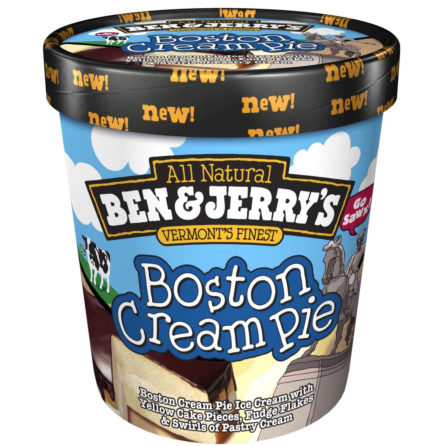 Boston Cream pie. Ben and Jerrys Love Cup.