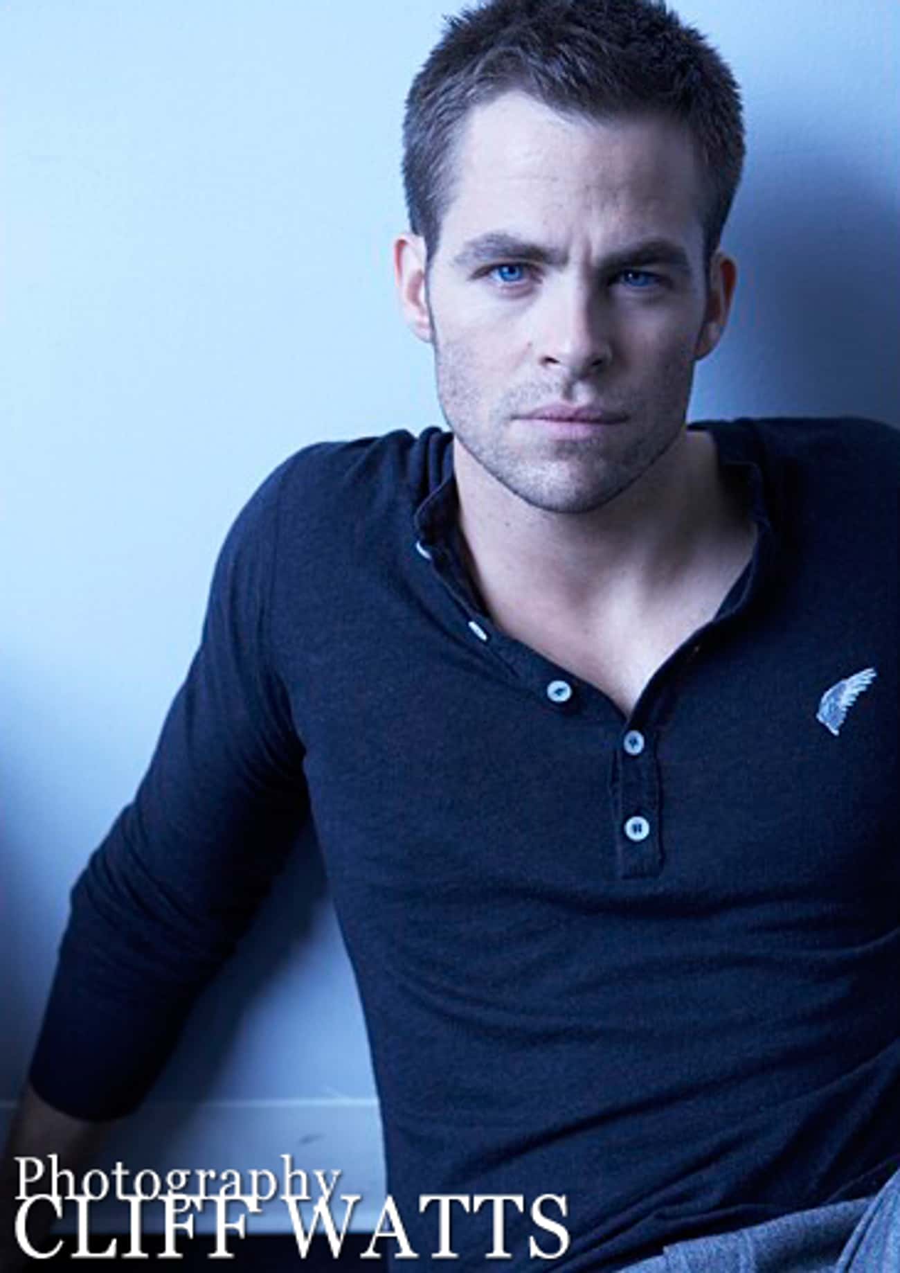 Chris Pine in Button Front Jumper
