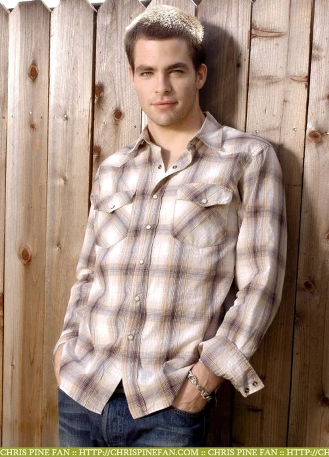 Chris Pine in Replay Checkered Long Sleeve