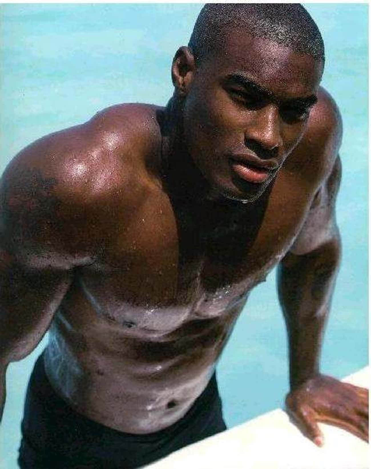Tyson Beckford in Black Swimming Trunks