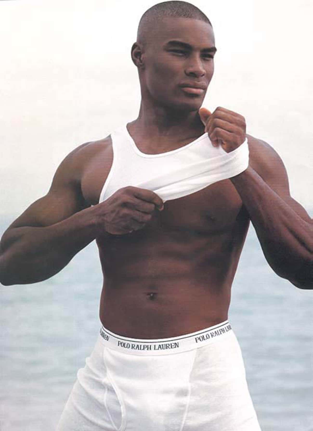 Tyson Beckford in White Tank Top with Polo Ralph Lauren Underwear