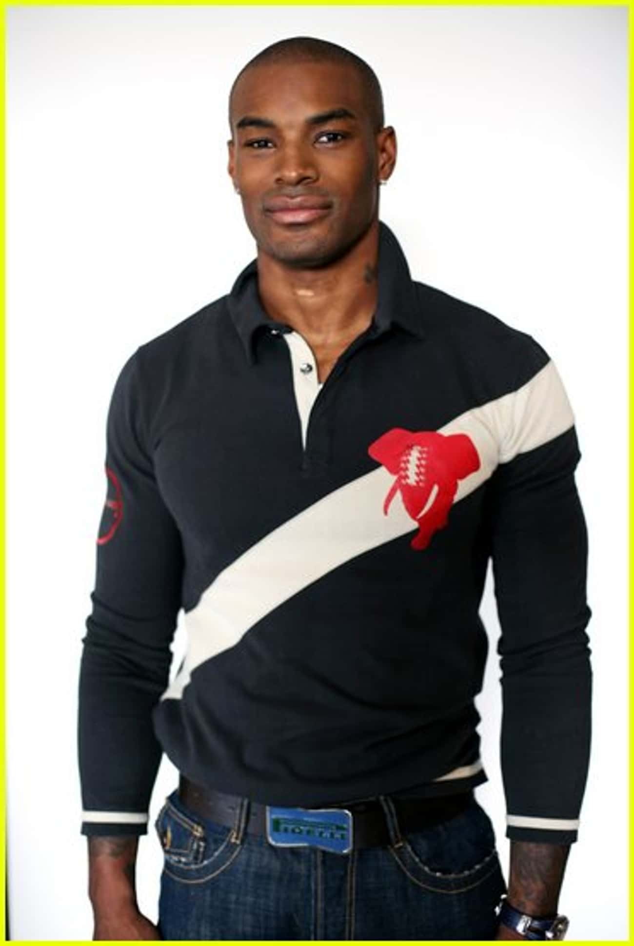 Tyson Beckford in Long Sleeve Polo Shirt