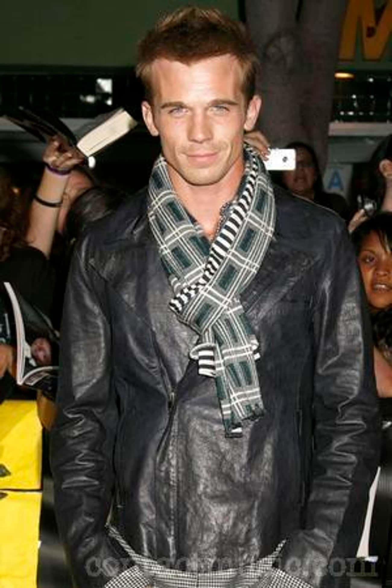 Cam Gigandet in Leather Jacket with Checkered Scarf