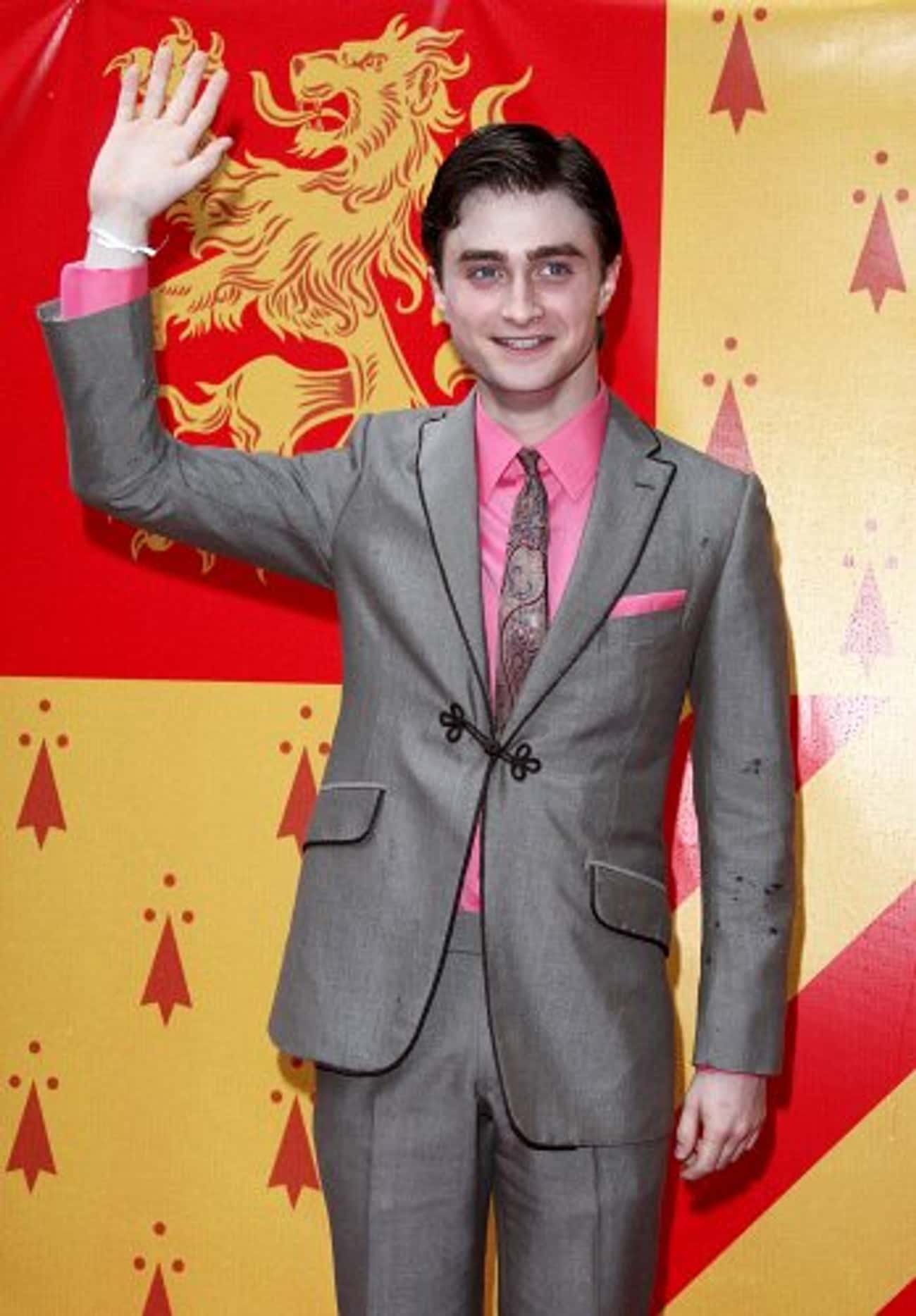 Daniel Radcliffe in Grey One Tie Vested Tuxedo