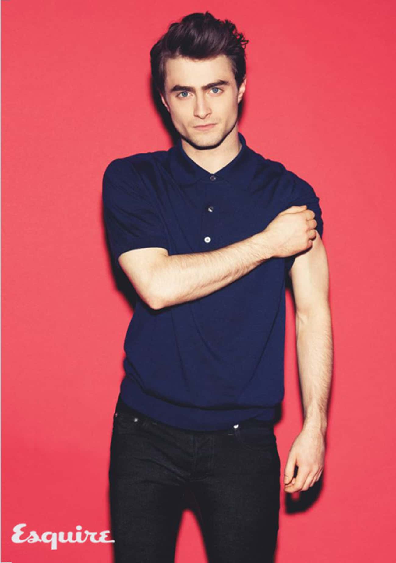Daniel Radcliffe in Navy Blue Polo Shirt