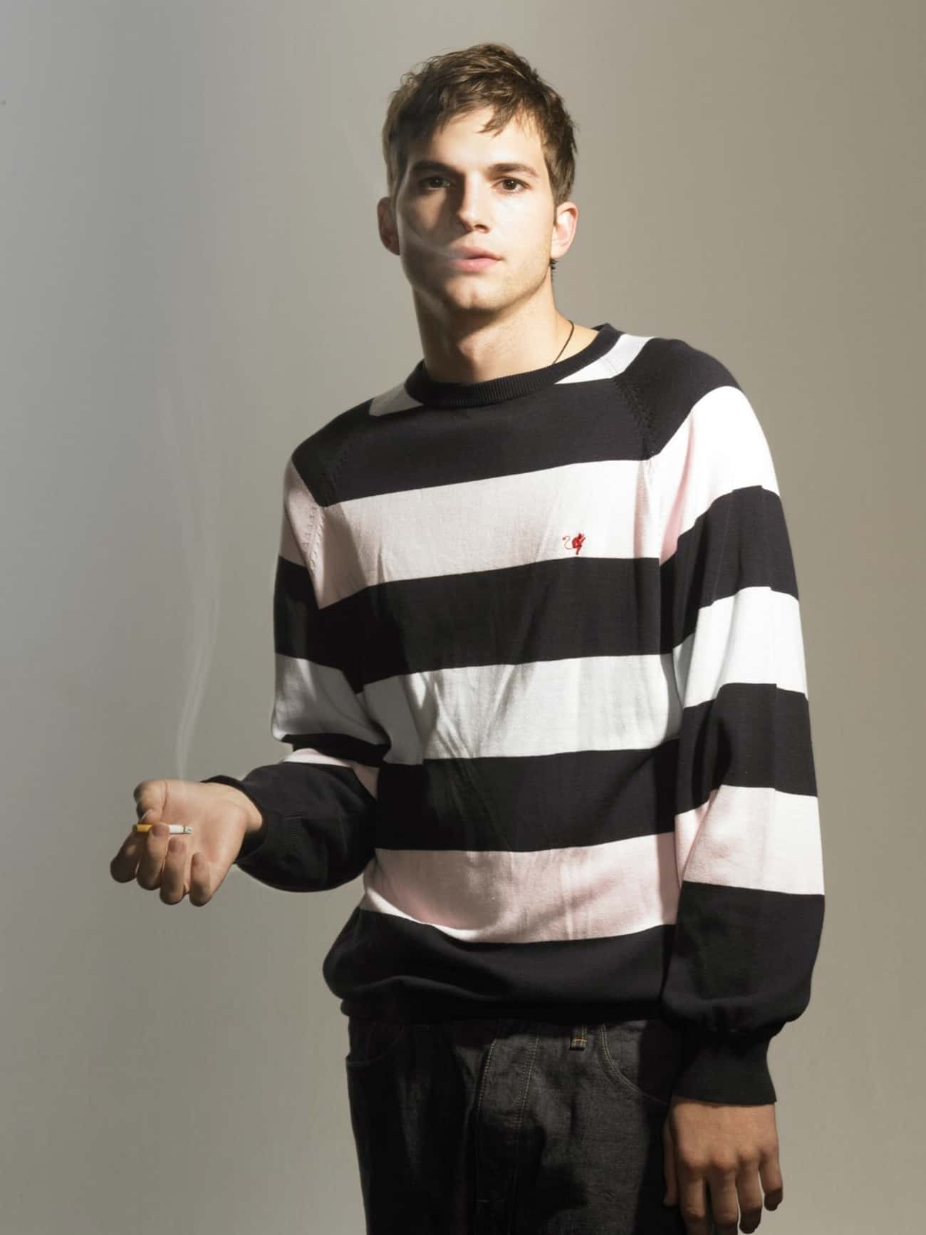 Ashton Kutcher in Oversized Stripes Jumper