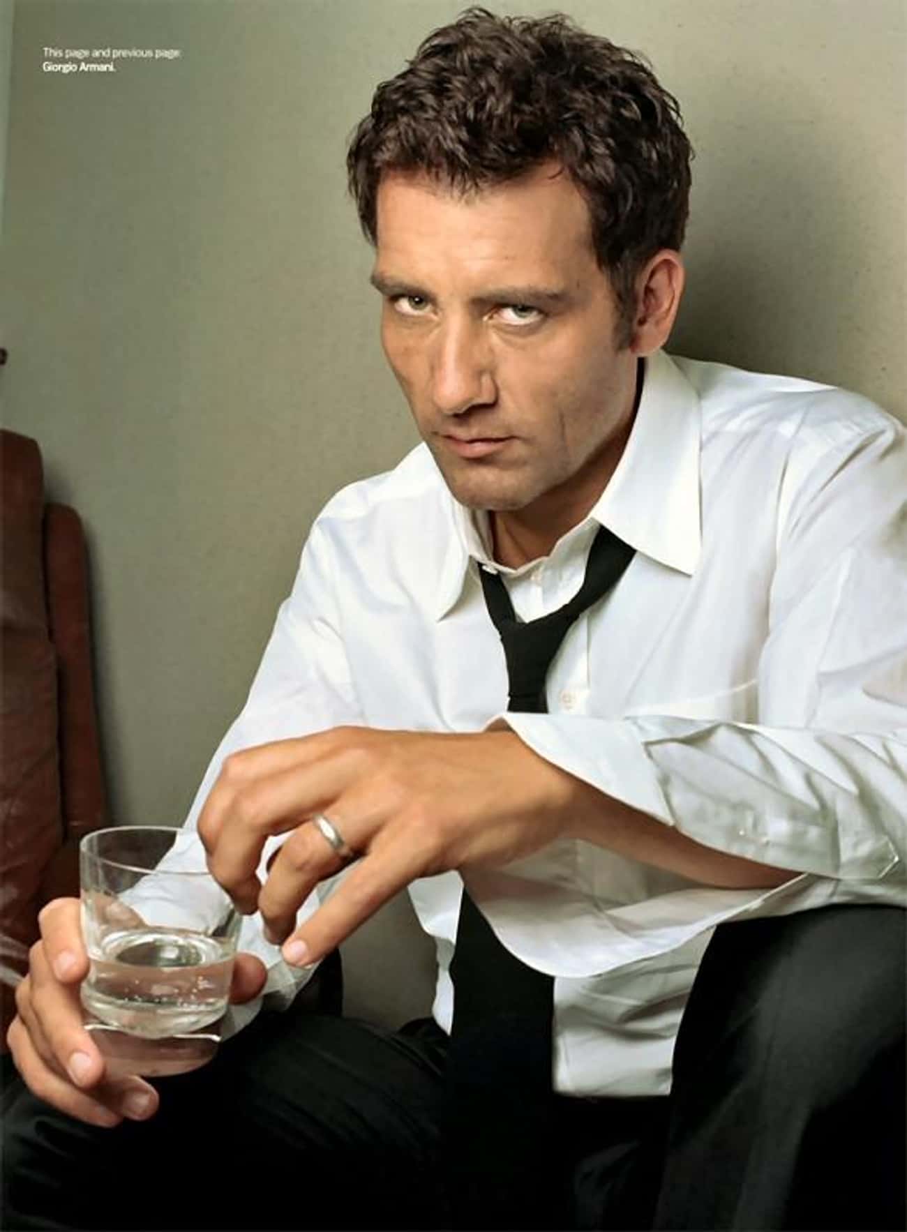 Clive Owen in Giorgio Armani White Long Sleeves