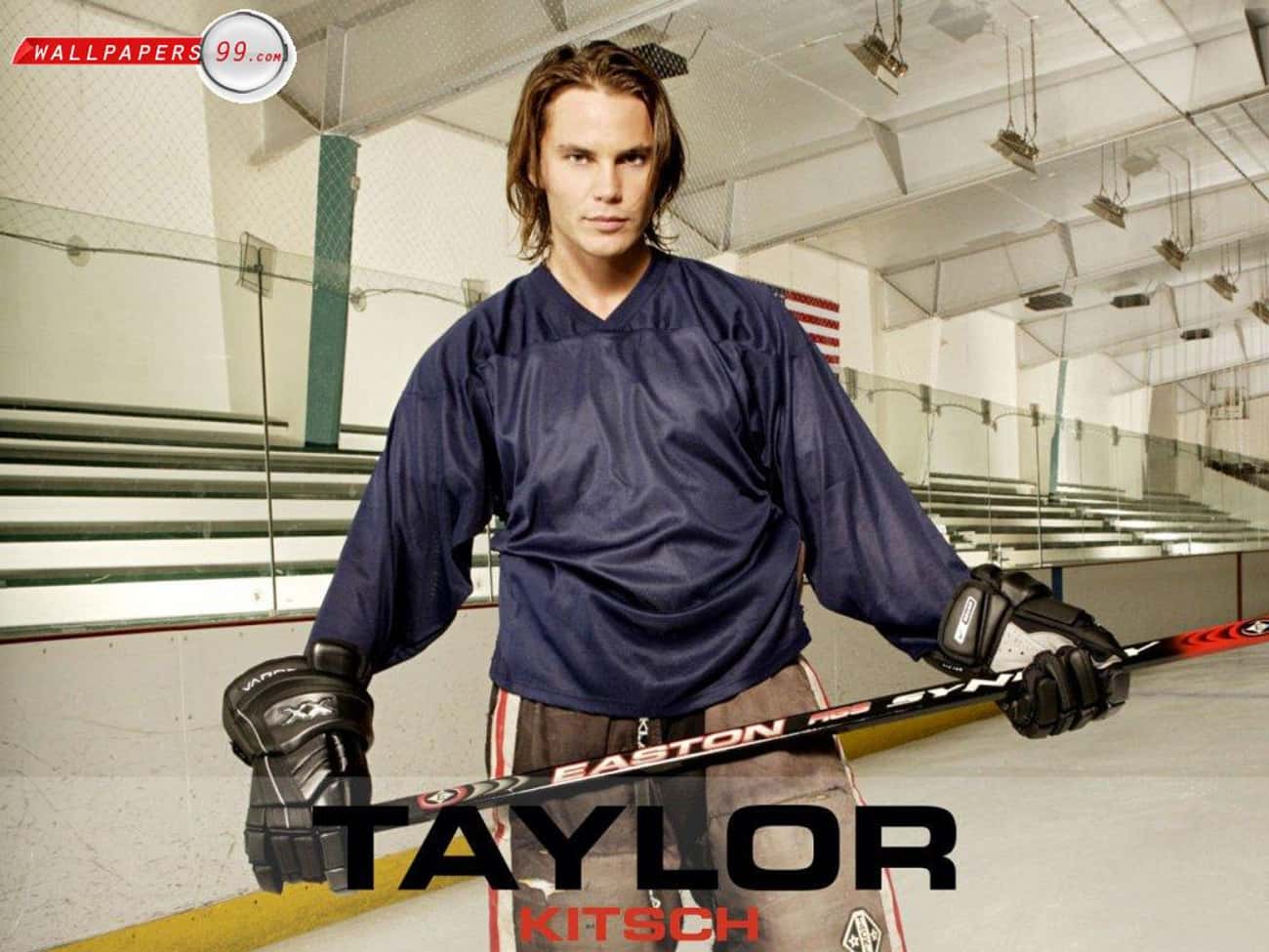 Taylor Kitsch in Satin Hockey Uniform