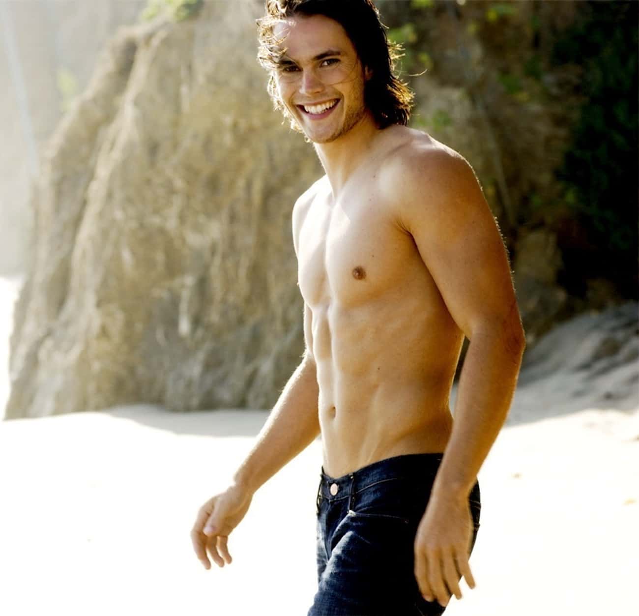 Taylor Kitsch in Shirtless with Antik Bootcut Jeans