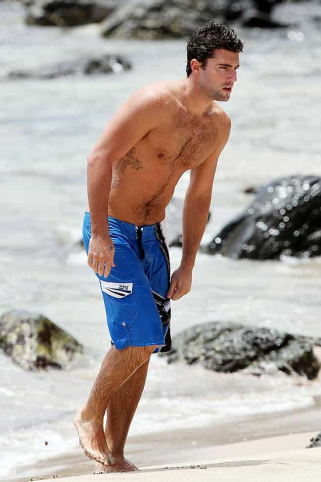 Brody Jenner in Blue Swim Shorts.