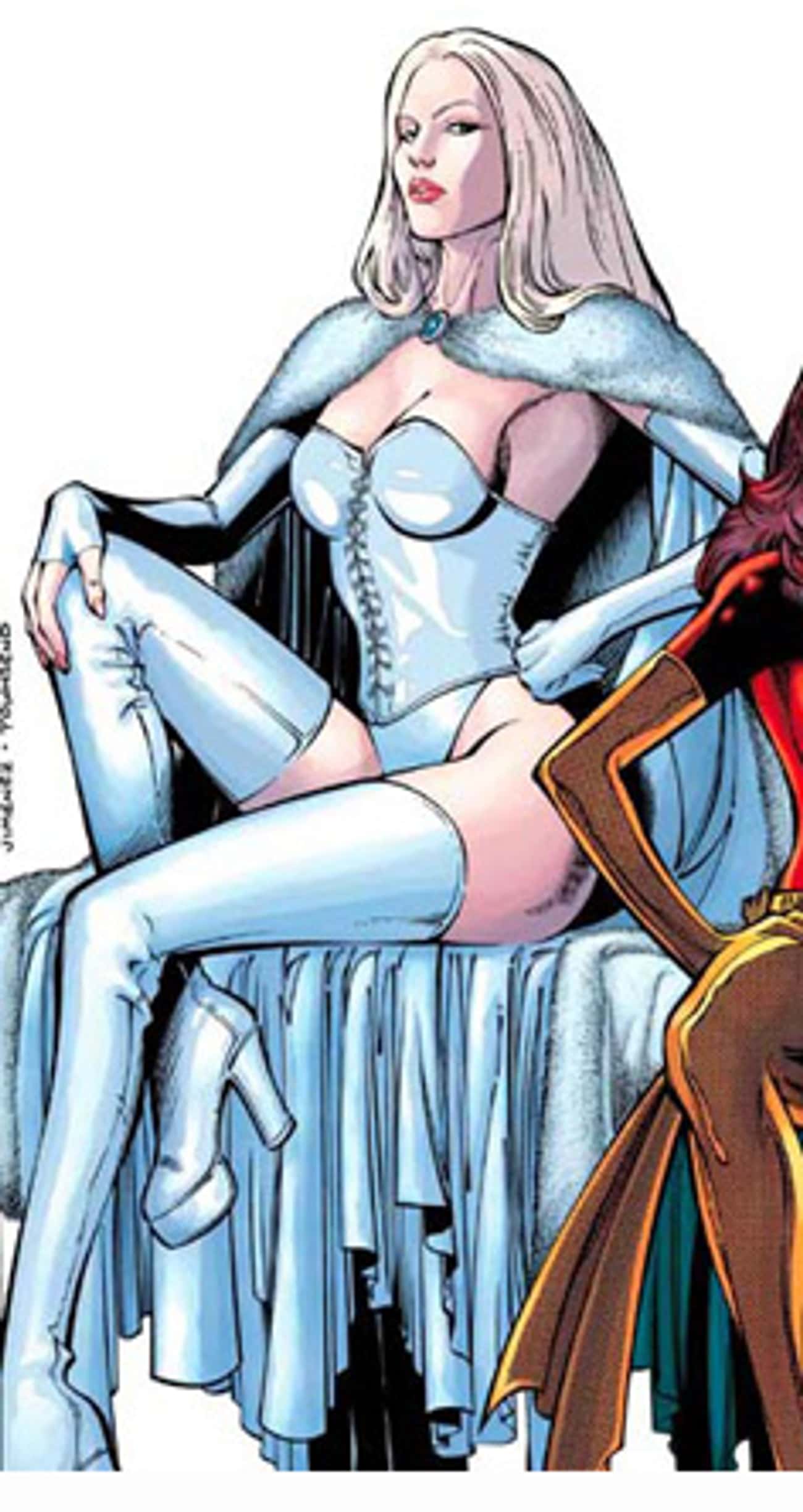 Emma Frost in White Corset and Cape