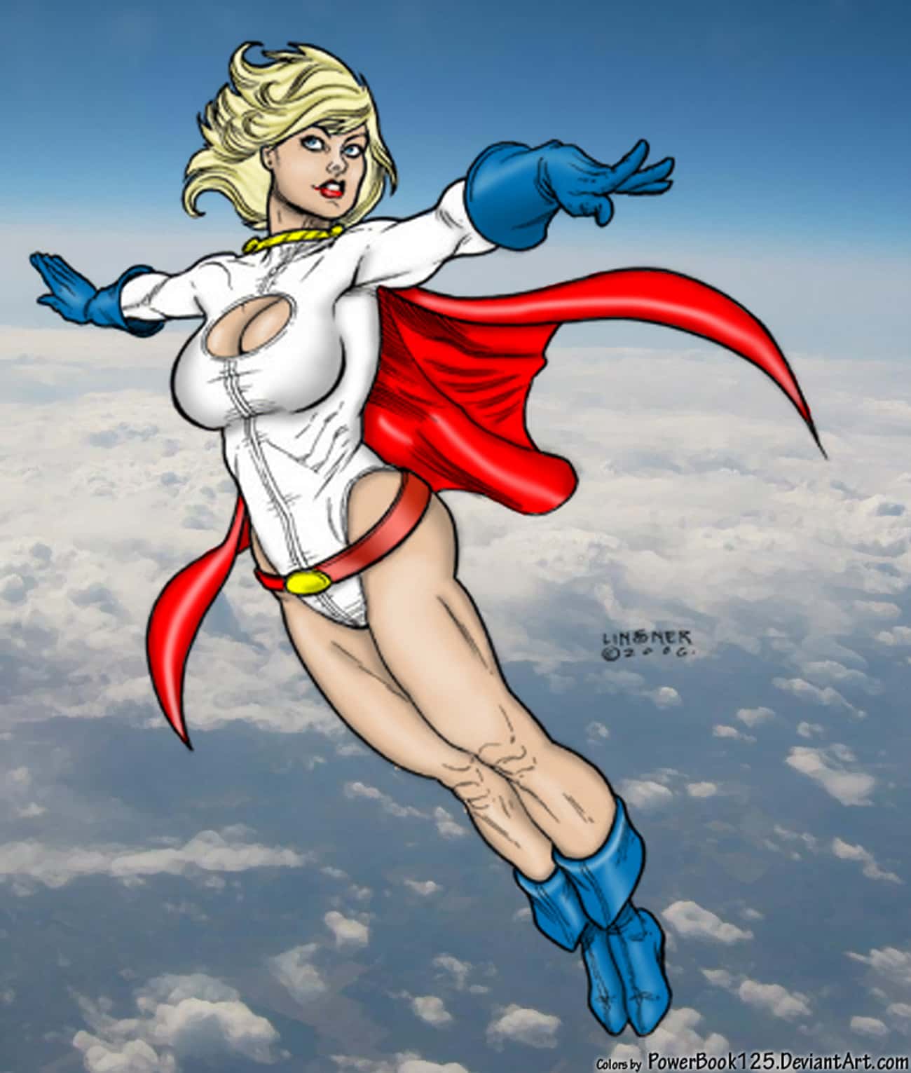 Power Girl in Long Sleeve Outfit with Ring Bust
