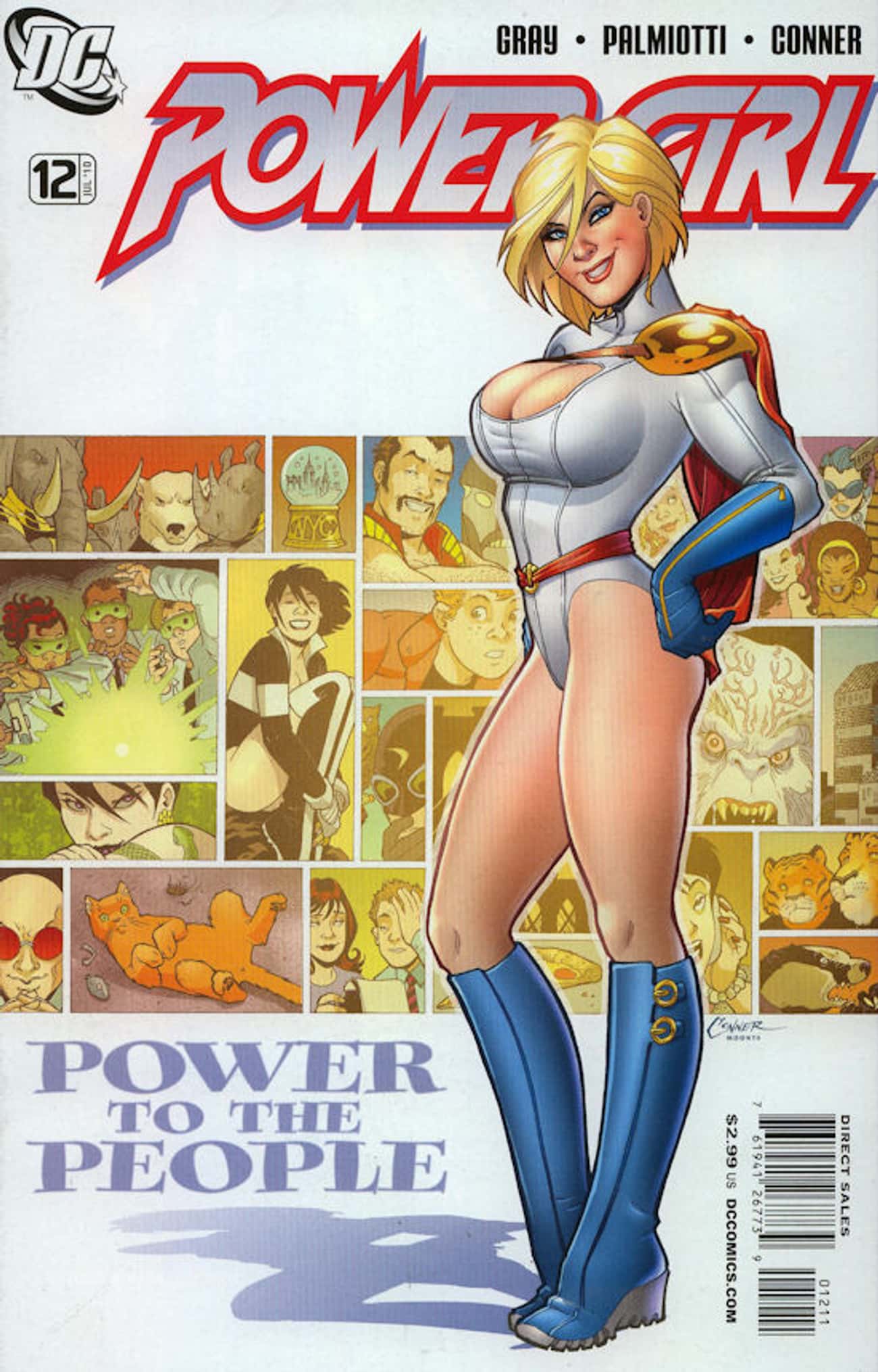 Power Girl in Classic Suit with Short Cape