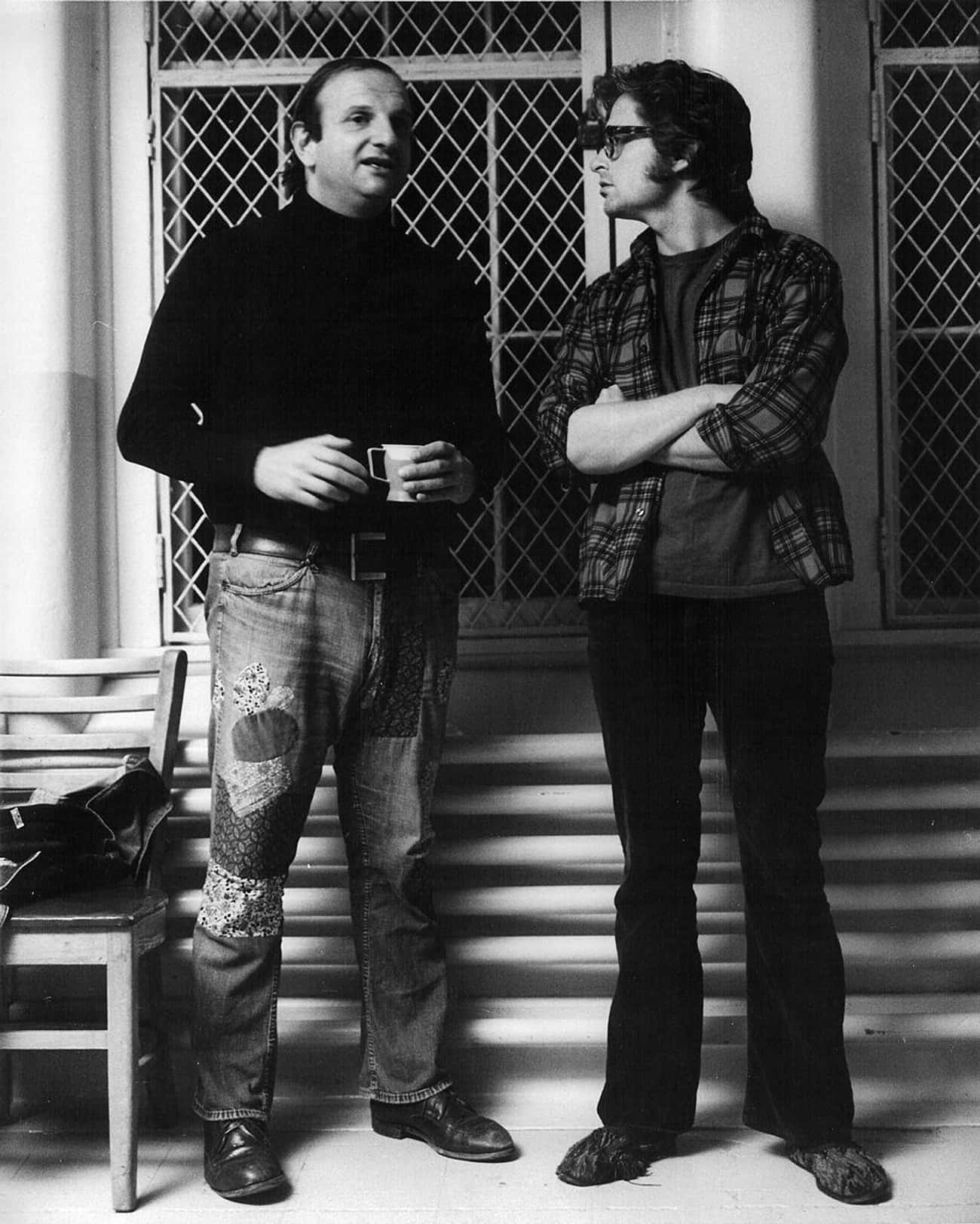 Bo Goldman And Michael Douglas On The Set Of 'One Flew Over the Cuckoo's Nest'