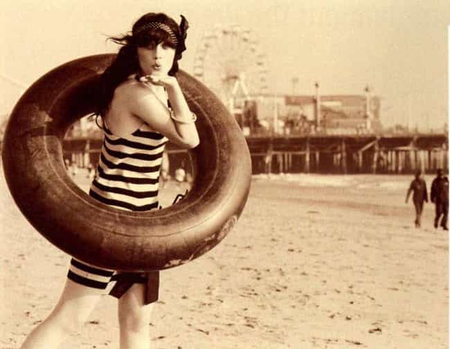 Image result for zooey new girl with inner tube