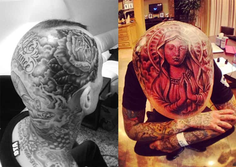 head tattoos travis barker