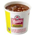 Wendy's Large Chili is listed (or ranked) 11 on the list The Healthiest Fast Food Choices in America