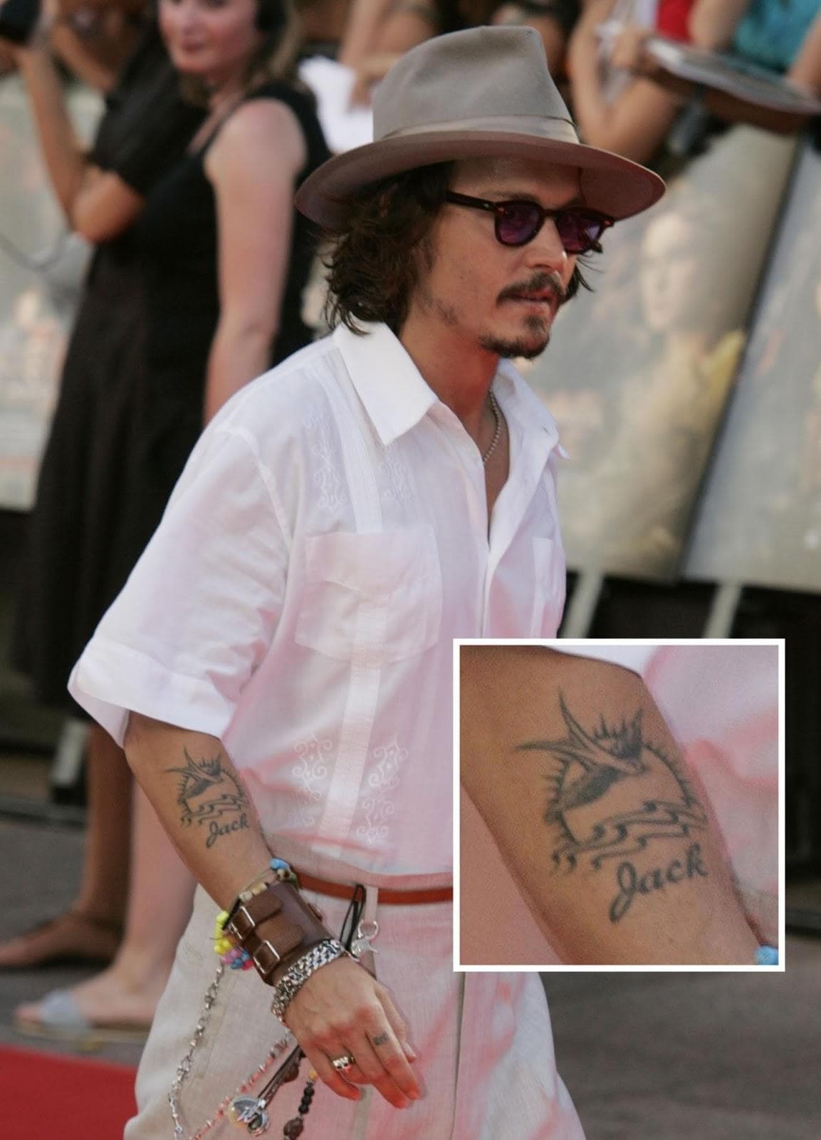 Johnny Depp Tattoos List Of Johnny Depp Tattoo Designs   Jack Sparrow Photo U1