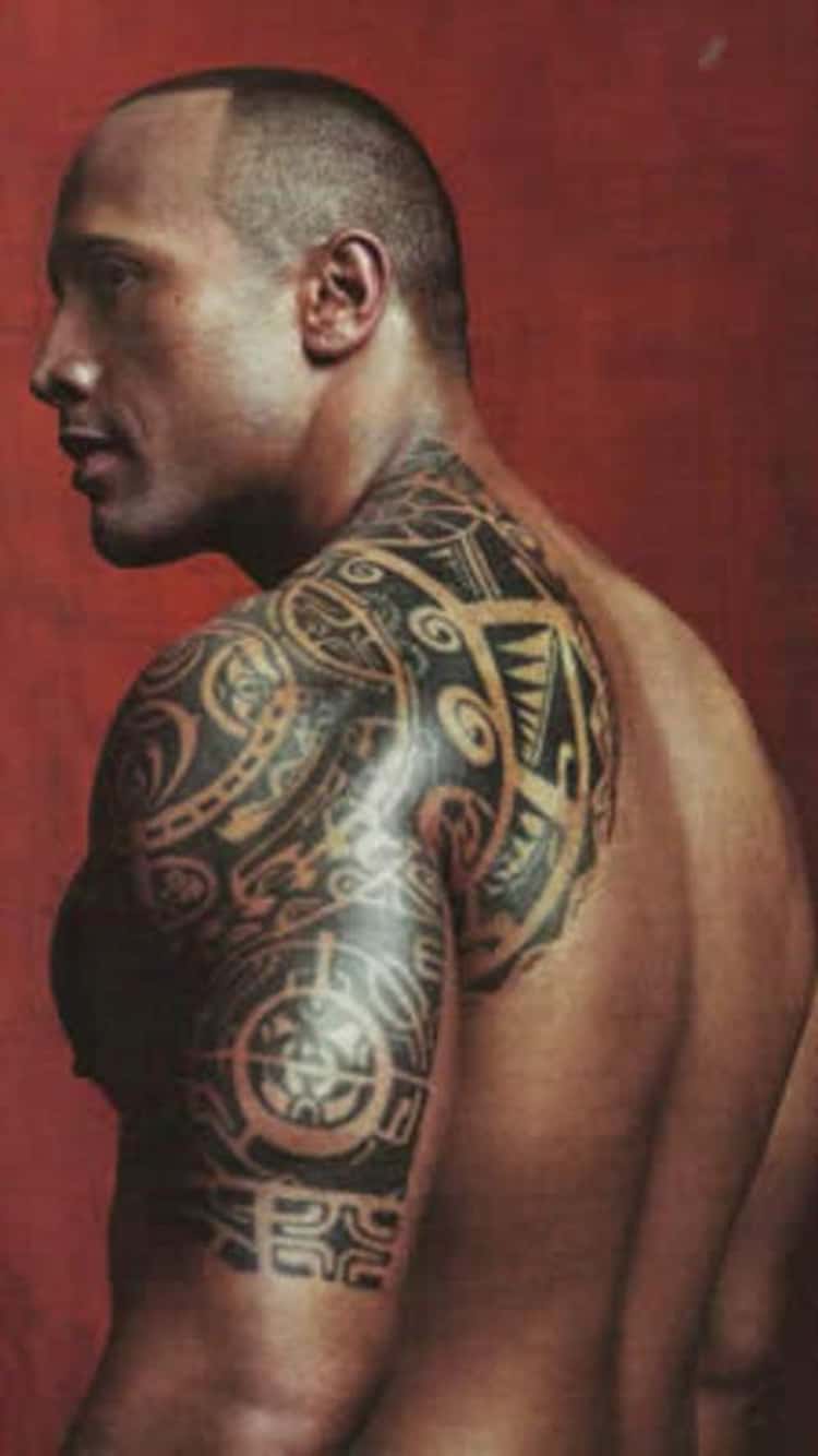 maori arm tattoos the rock