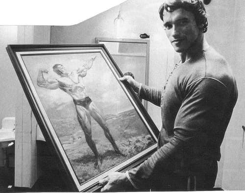 Arnold Looking at a Picture of is listed (or ranked) 12 on the list 43 Hilarious Old Photos of Arnold Schwarzenegger Doing Stuff