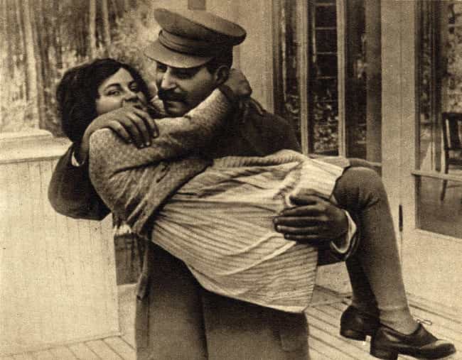 Joseph Stalin Carrying His Daughter