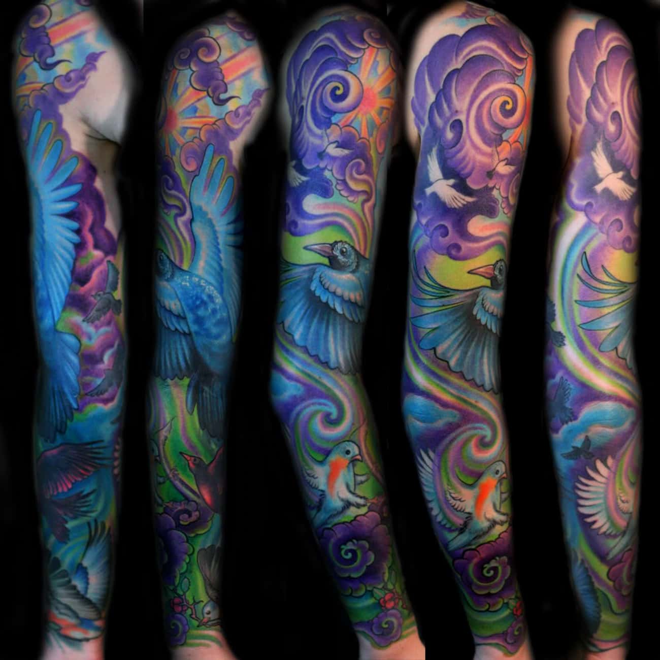 Colorful Full Sleeve Tattoos