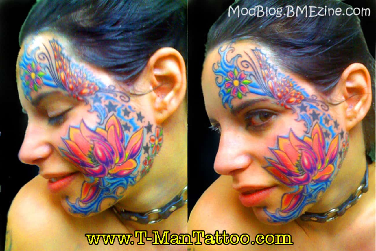 Colorful Face Tattoos