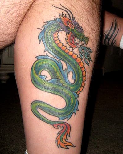 Calf Tattoos Picture List Of Calf Tattoo Designs   Dragon Calf Tattoos Photo U1