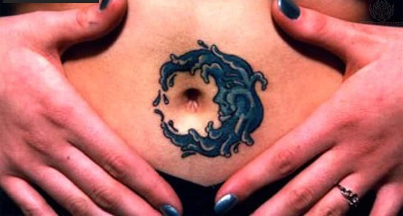 Moon Belly Button Tattoos