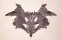 Headless Woman in Elaborate Bat Costume on Random Rorschach Inkblots and How You Are Supposed to See Them