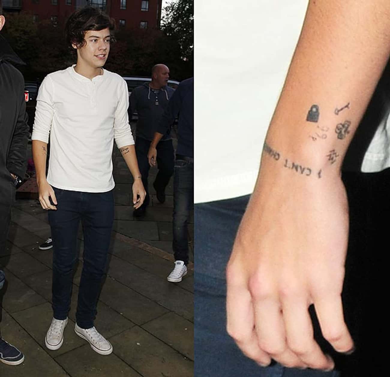 На какой руке тату. Harry Styles Татуировки.