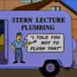 Stern Lecture Plumbing is listed (or ranked) 18 on the list The Funniest Business Names in The Simpsons
