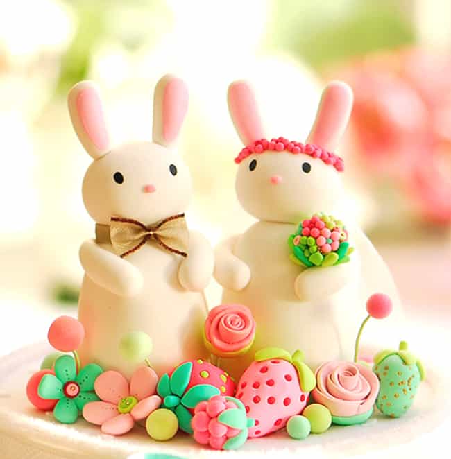 Easter Bunny Wedding Toppers