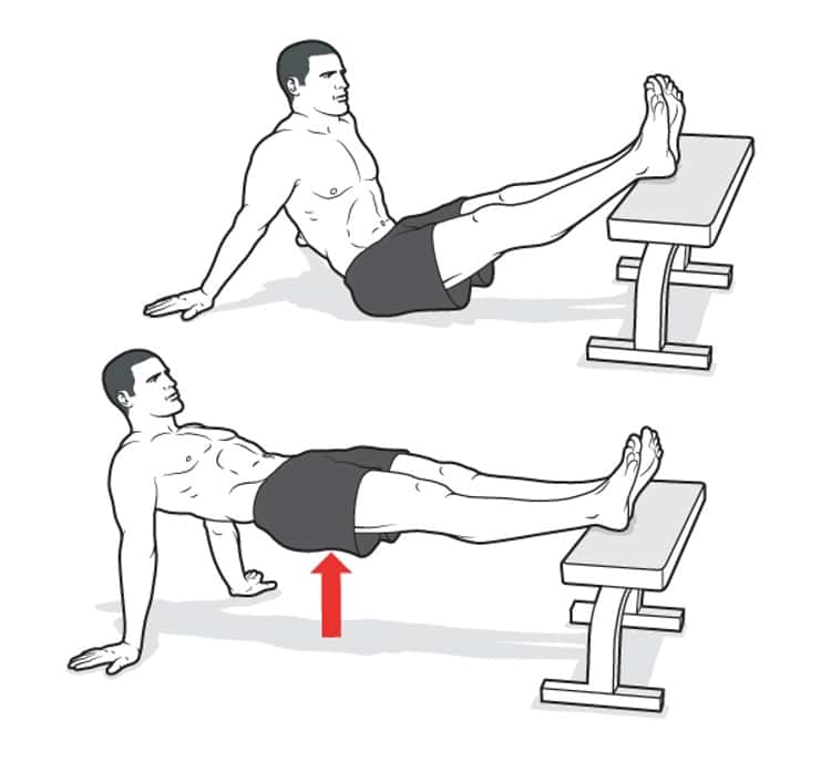 Seated Bench Leg Pull-In