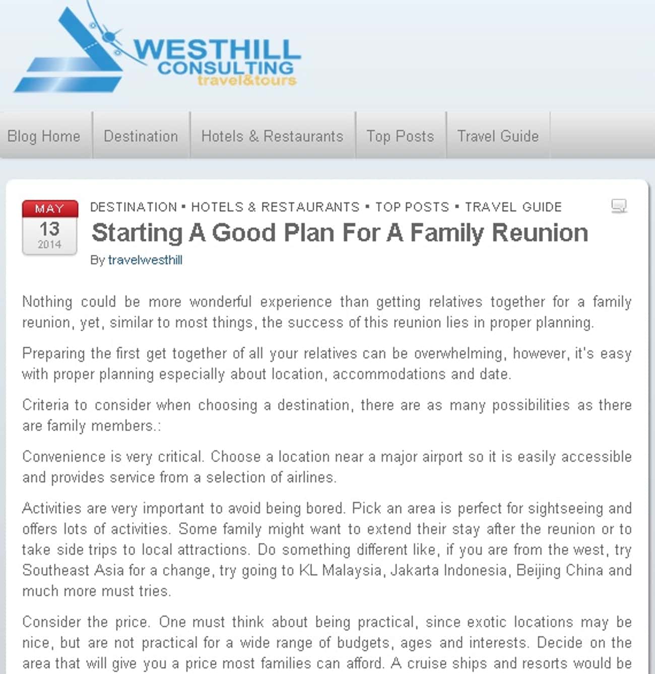 Starting a Good Plan for a Family Reunion