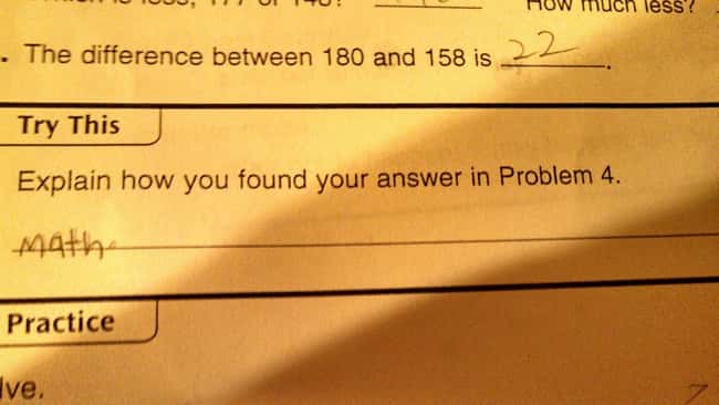 Math Problems is listed (or ranked) 18 on the list 53 Hilarious Test Answers From Kids
