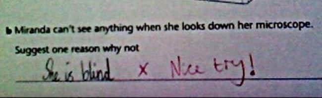 Oh, Miranda is listed (or ranked) 13 on the list 53 Hilarious Test Answers From Kids