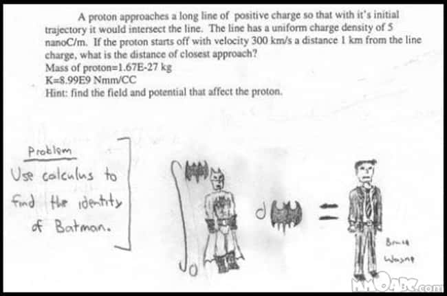 The Batman Problem is listed (or ranked) 53 on the list 53 Hilarious Test Answers From Kids