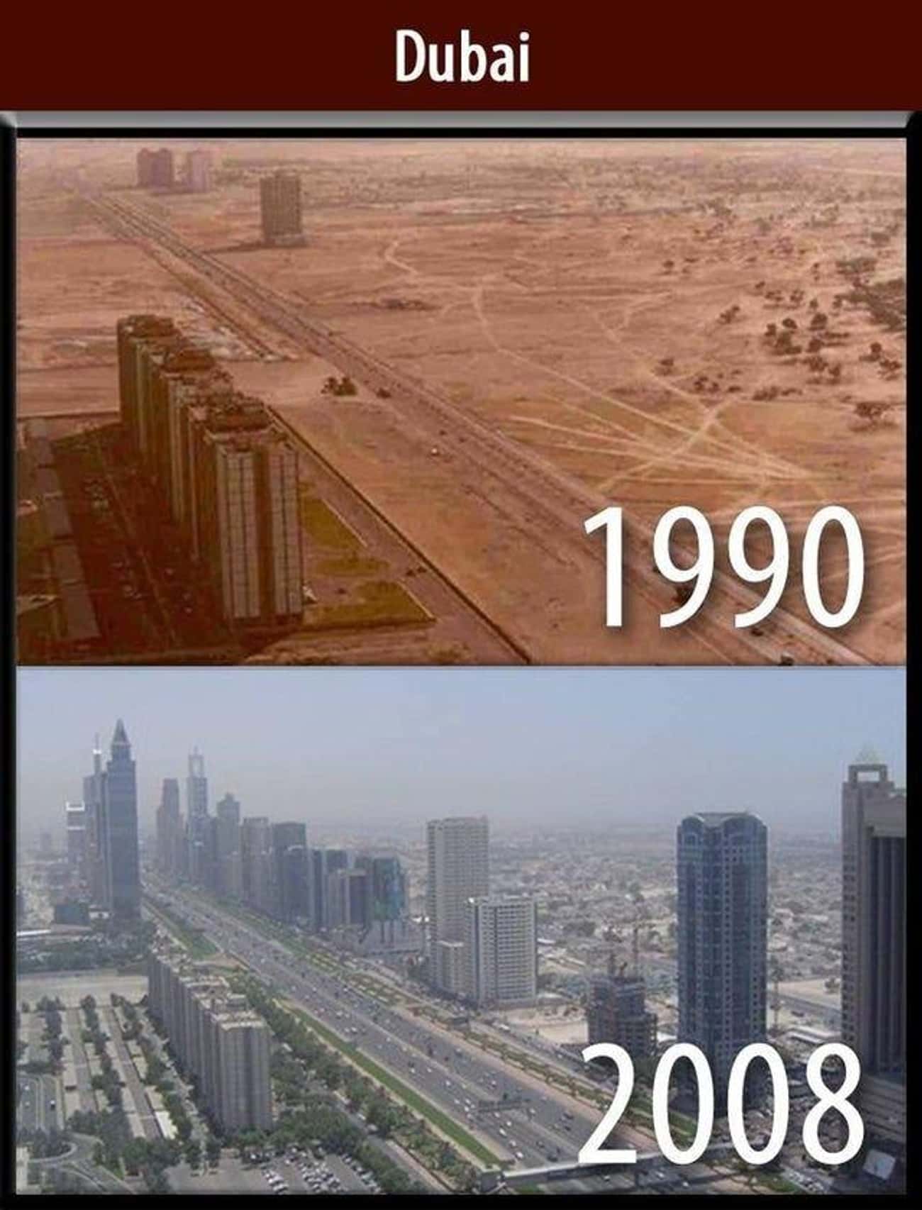 Dubai From Above, 1990 Vs. 2008