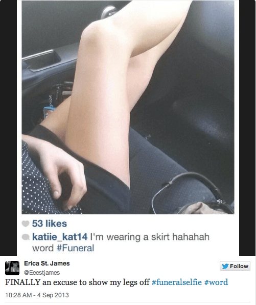 Finally! is listed (or ranked) 8 on the list 51 People Who Actually Took Selfies At Funerals