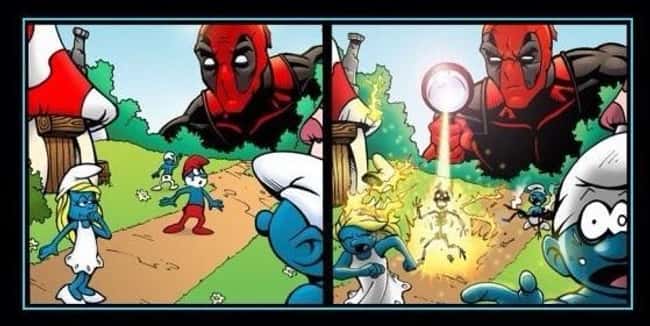 deadpool meets the smurfs photo u1?auto=format&fit=crop&fm=pjpg&w=650&q=60&dpr=1