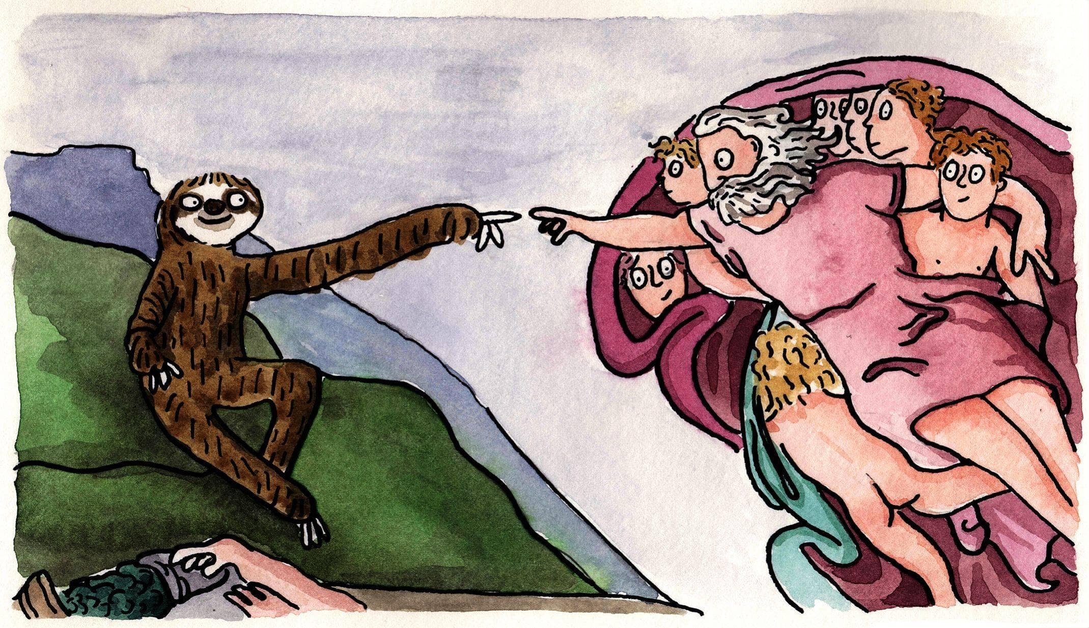 Best Sh*tty Watercolour Sloths | Watercolor Sloth Characters